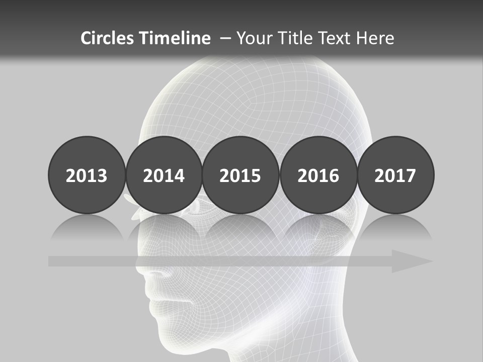 A 3D Image Of A Human Head With A Black Background PowerPoint Template