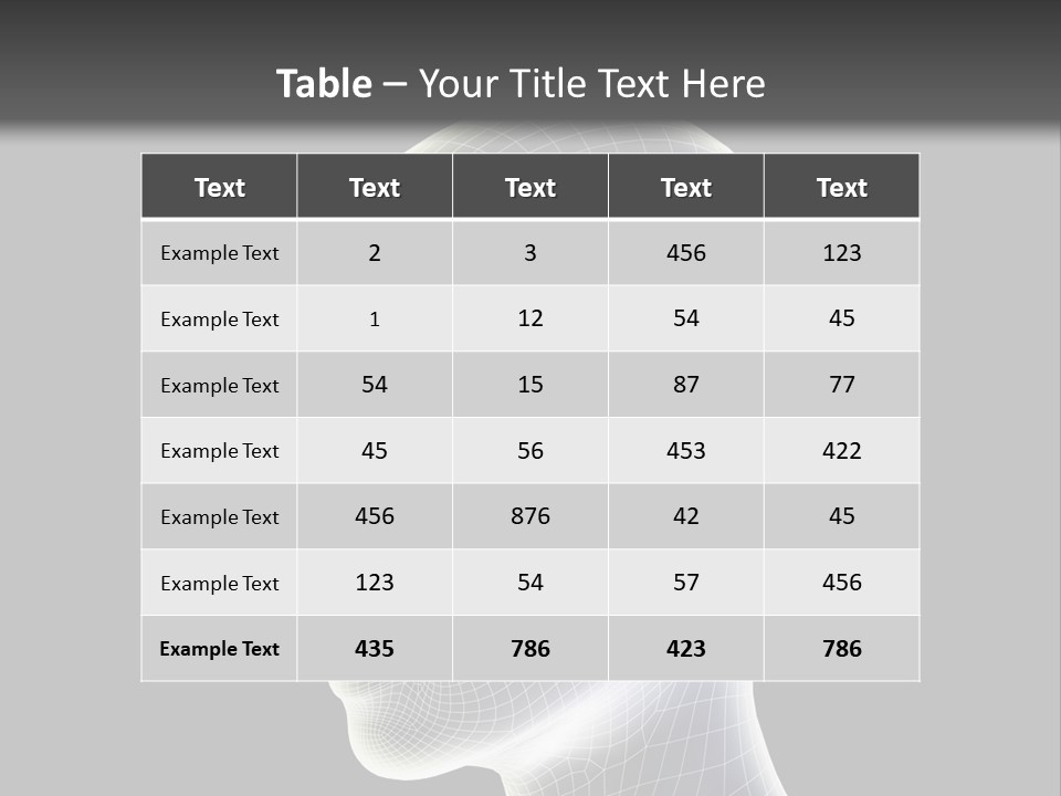 A 3D Image Of A Human Head With A Black Background PowerPoint Template