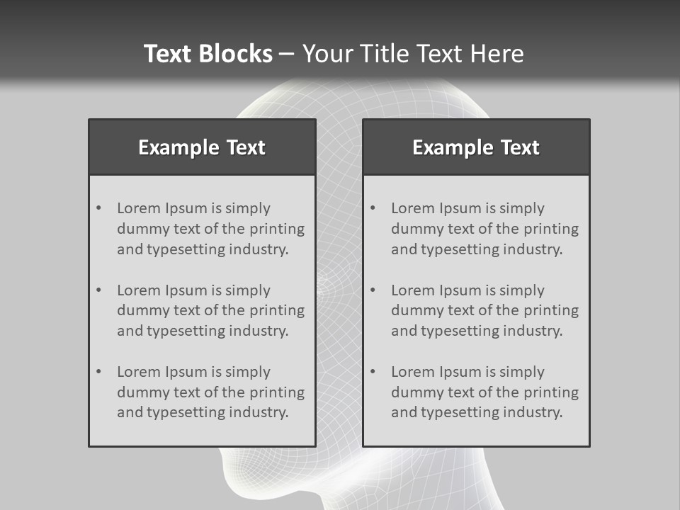 A 3D Image Of A Human Head With A Black Background PowerPoint Template