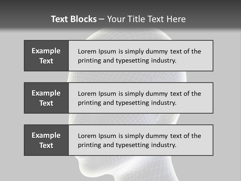 A 3D Image Of A Human Head With A Black Background PowerPoint Template