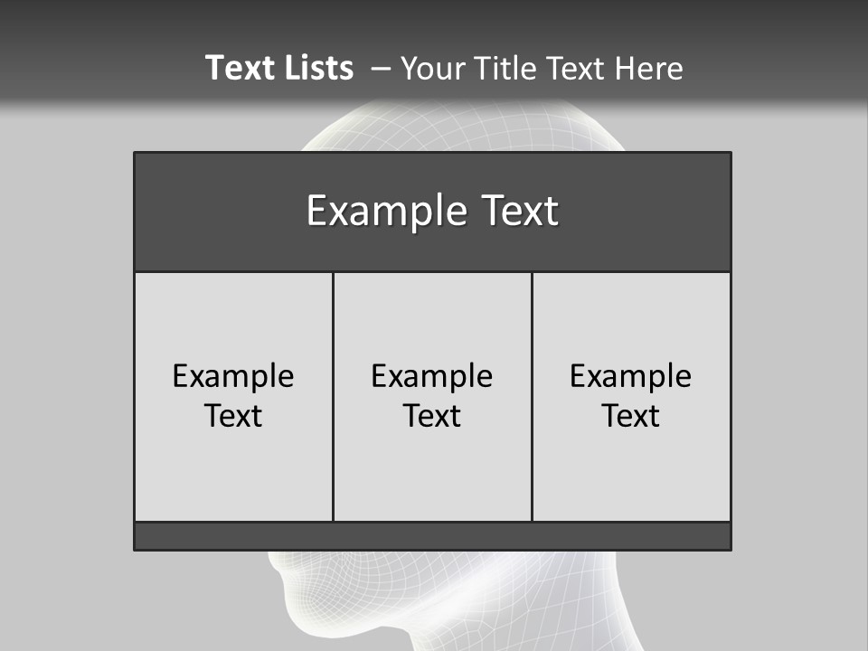 A 3D Image Of A Human Head With A Black Background PowerPoint Template
