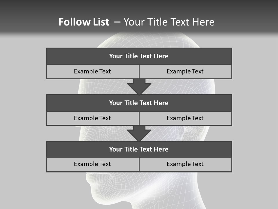 A 3D Image Of A Human Head With A Black Background PowerPoint Template