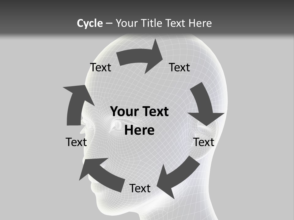 A 3D Image Of A Human Head With A Black Background PowerPoint Template