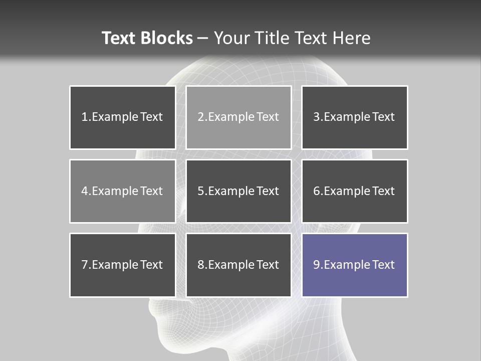 A 3D Image Of A Human Head With A Black Background PowerPoint Template