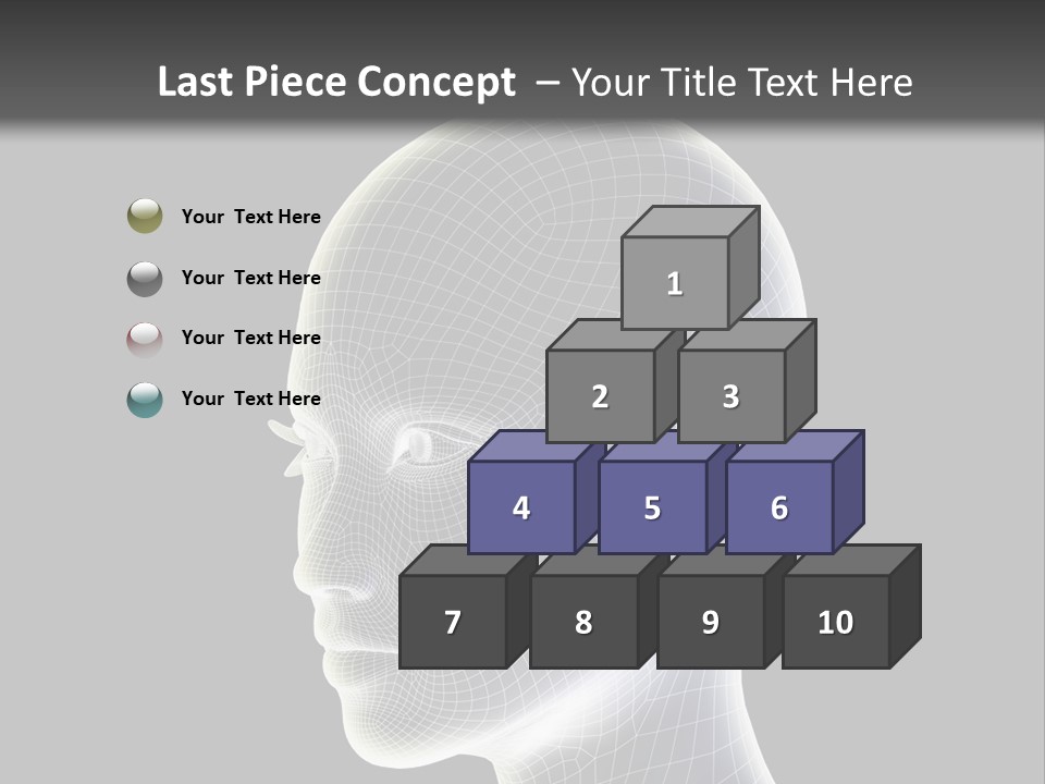 A 3D Image Of A Human Head With A Black Background PowerPoint Template