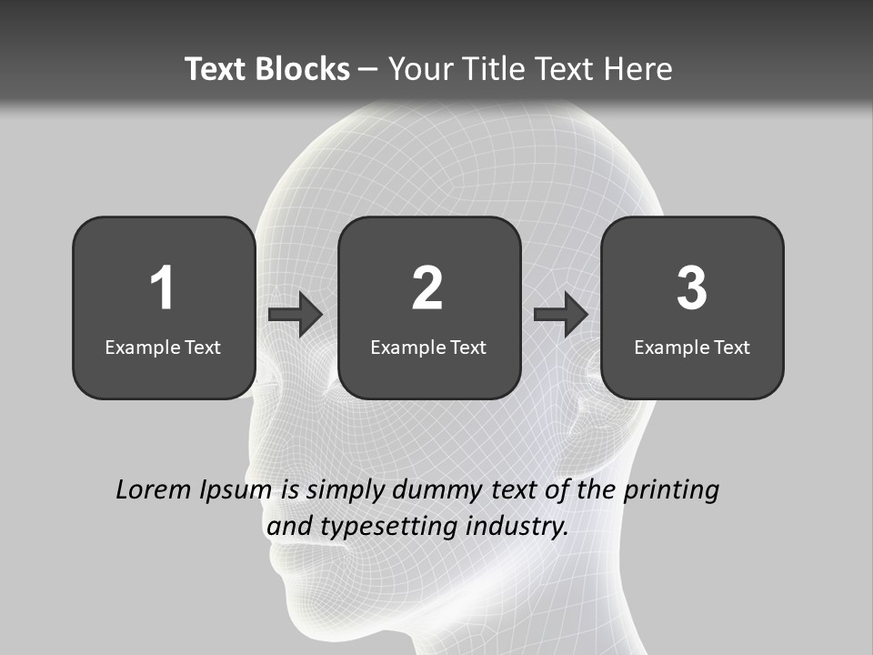 A 3D Image Of A Human Head With A Black Background PowerPoint Template