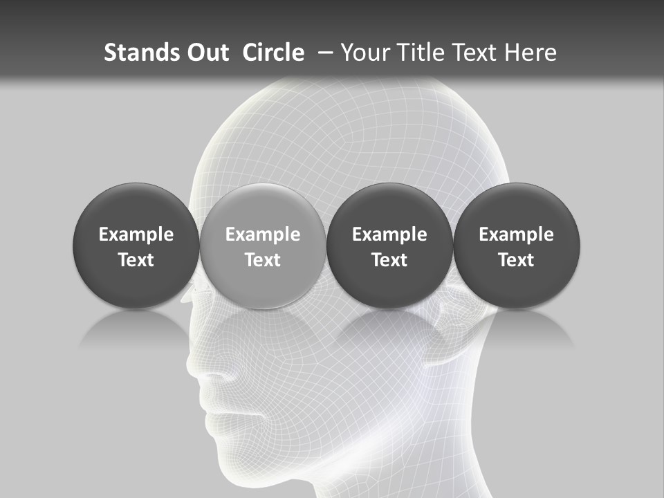 A 3D Image Of A Human Head With A Black Background PowerPoint Template