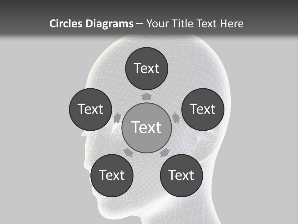 A 3D Image Of A Human Head With A Black Background PowerPoint Template