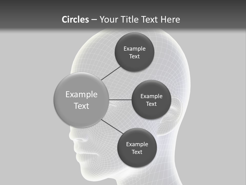 A 3D Image Of A Human Head With A Black Background PowerPoint Template