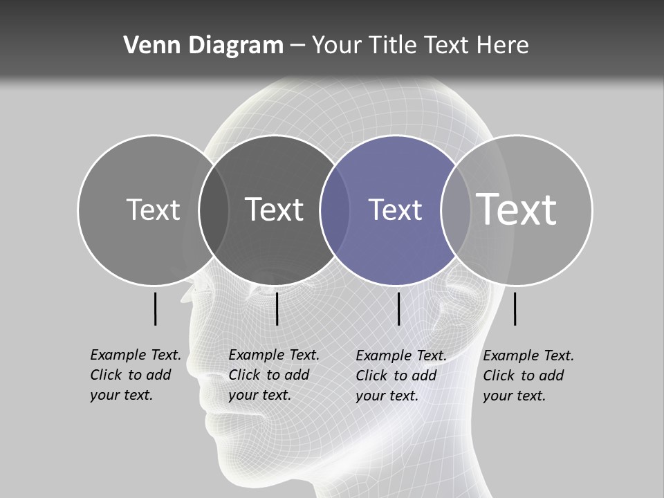 A 3D Image Of A Human Head With A Black Background PowerPoint Template