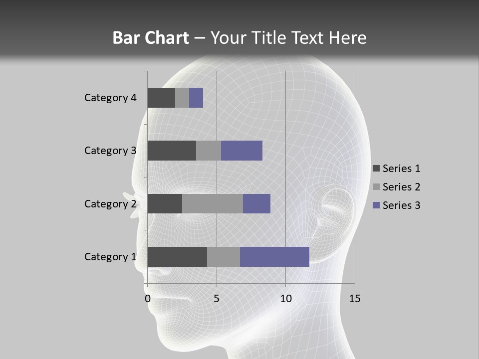 A 3D Image Of A Human Head With A Black Background PowerPoint Template