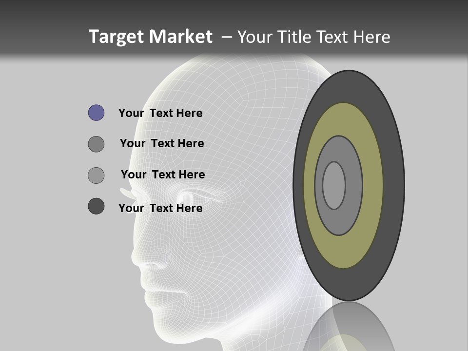 A 3D Image Of A Human Head With A Black Background PowerPoint Template