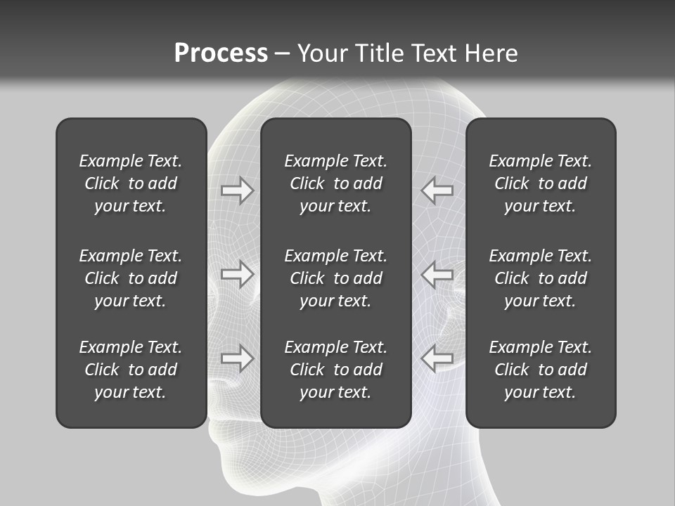 A 3D Image Of A Human Head With A Black Background PowerPoint Template