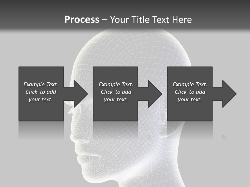 A 3D Image Of A Human Head With A Black Background PowerPoint Template
