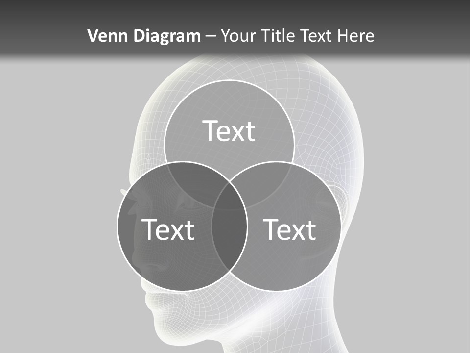 A 3D Image Of A Human Head With A Black Background PowerPoint Template