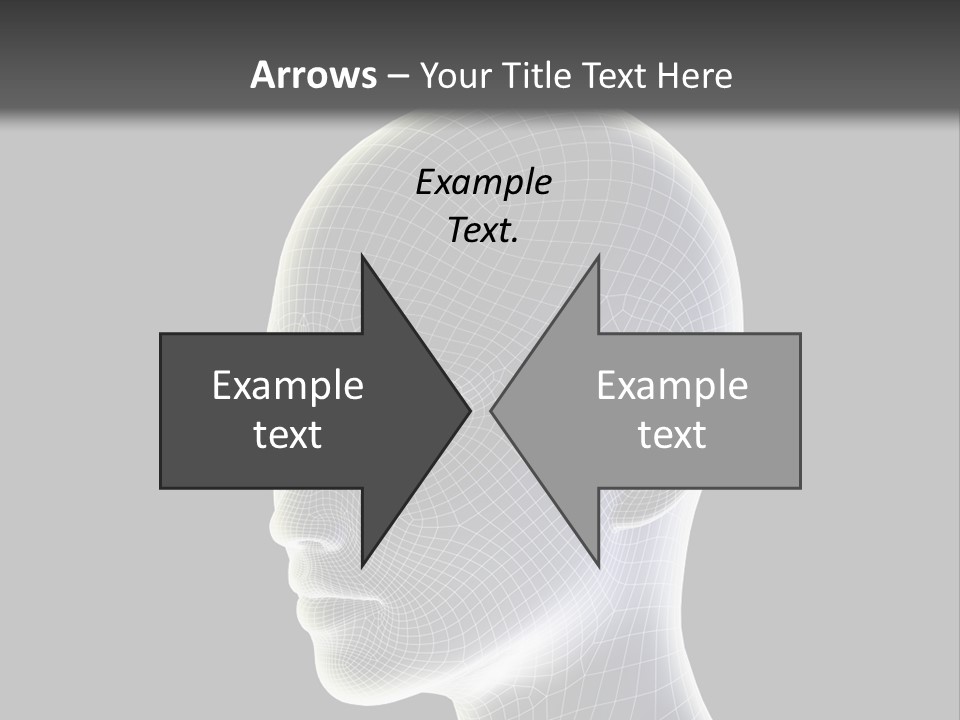 A 3D Image Of A Human Head With A Black Background PowerPoint Template