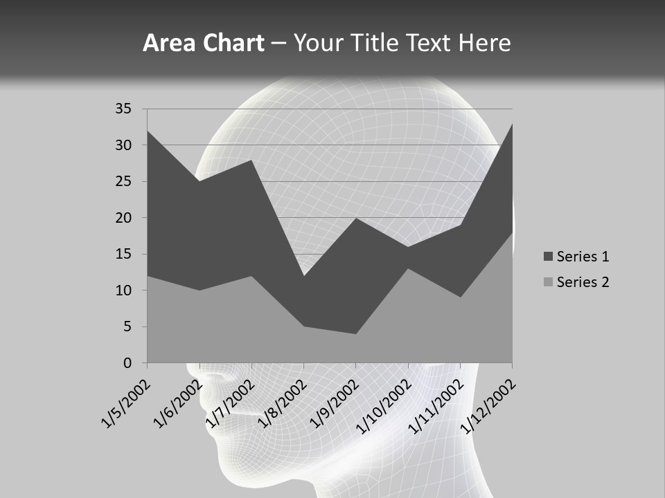 A 3D Image Of A Human Head With A Black Background PowerPoint Template