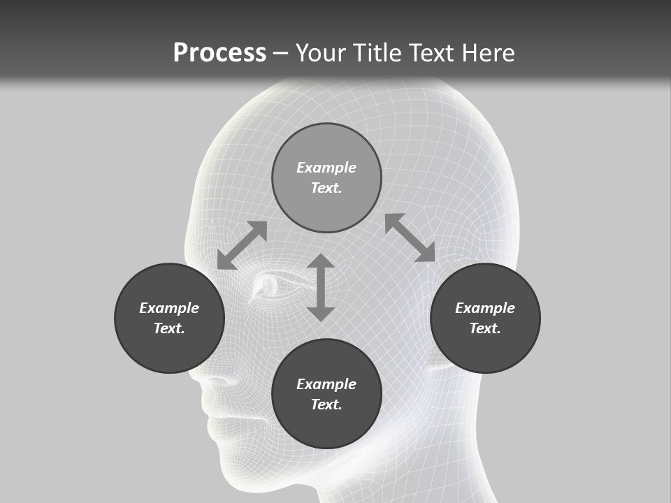 A 3D Image Of A Human Head With A Black Background PowerPoint Template