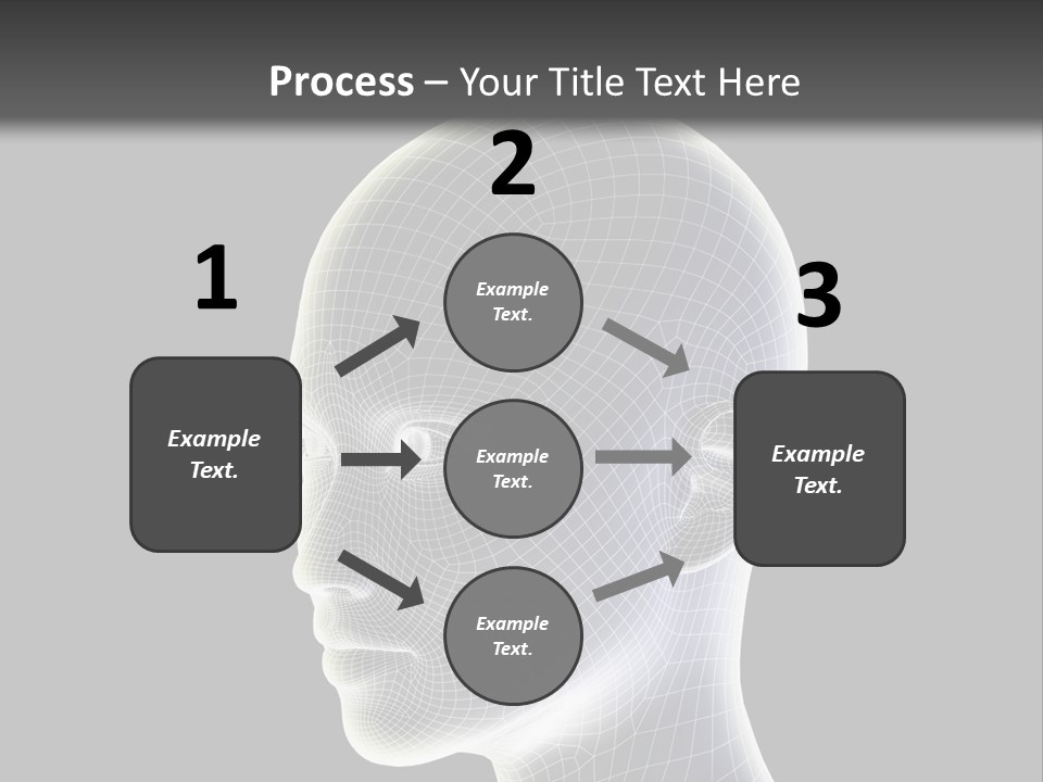 A 3D Image Of A Human Head With A Black Background PowerPoint Template