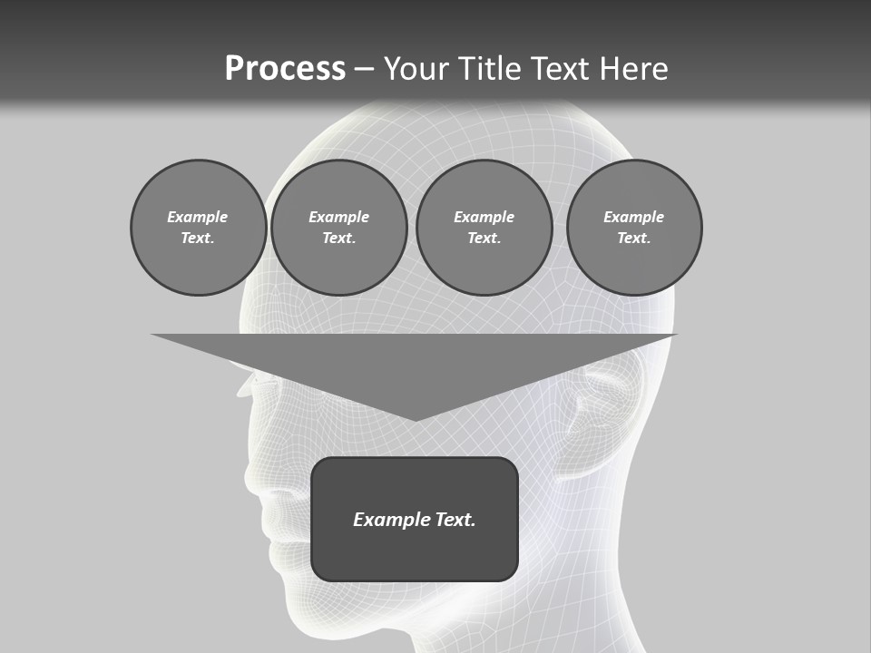 A 3D Image Of A Human Head With A Black Background PowerPoint Template