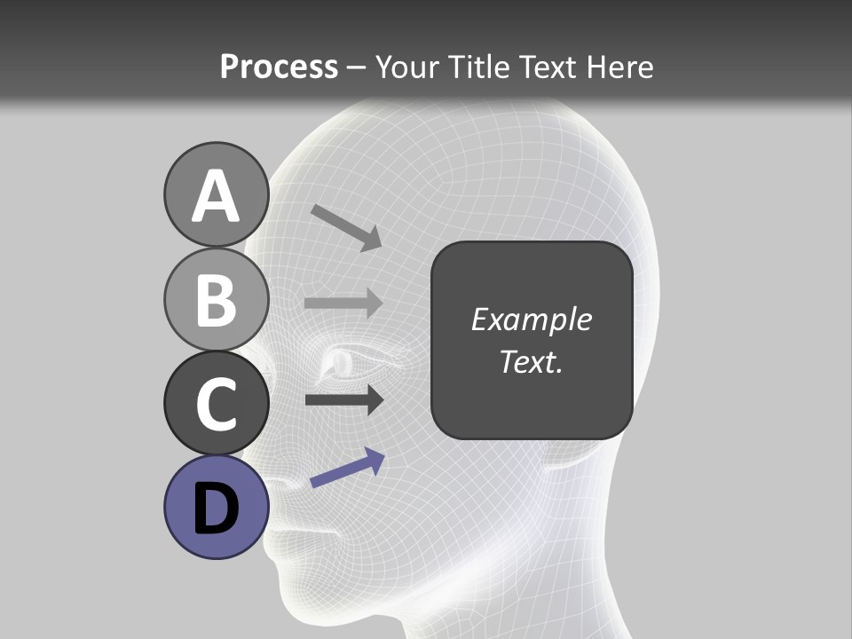 A 3D Image Of A Human Head With A Black Background PowerPoint Template