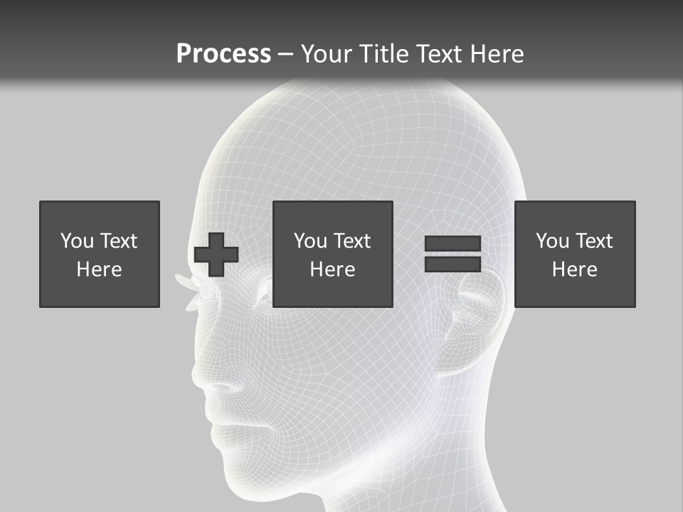 A 3D Image Of A Human Head With A Black Background PowerPoint Template