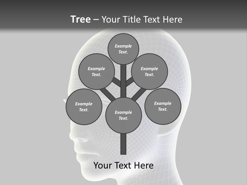 A 3D Image Of A Human Head With A Black Background PowerPoint Template