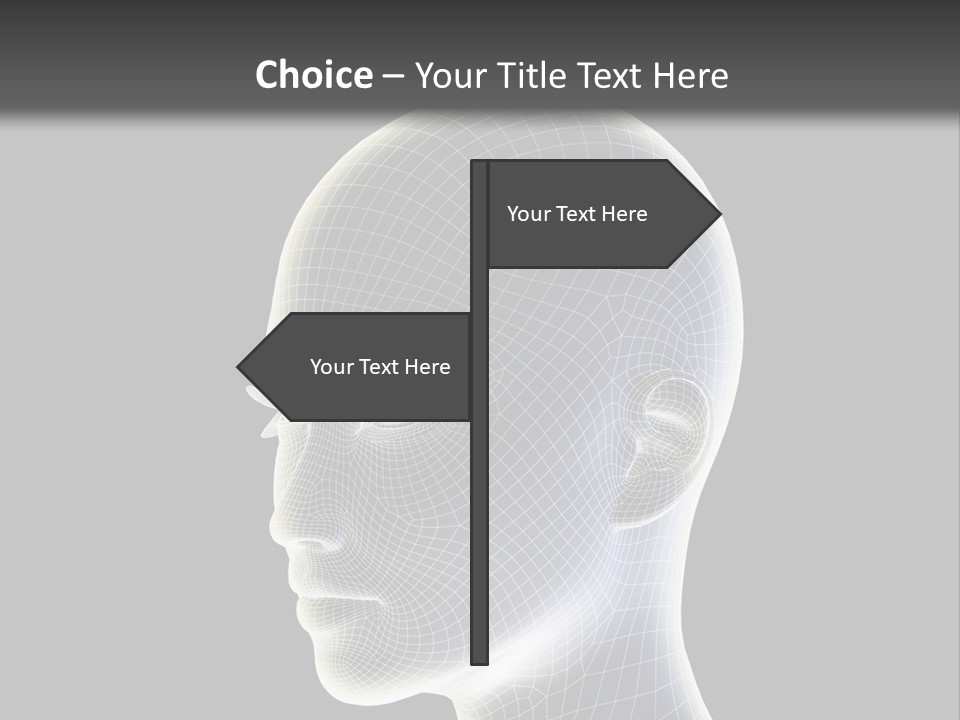 A 3D Image Of A Human Head With A Black Background PowerPoint Template