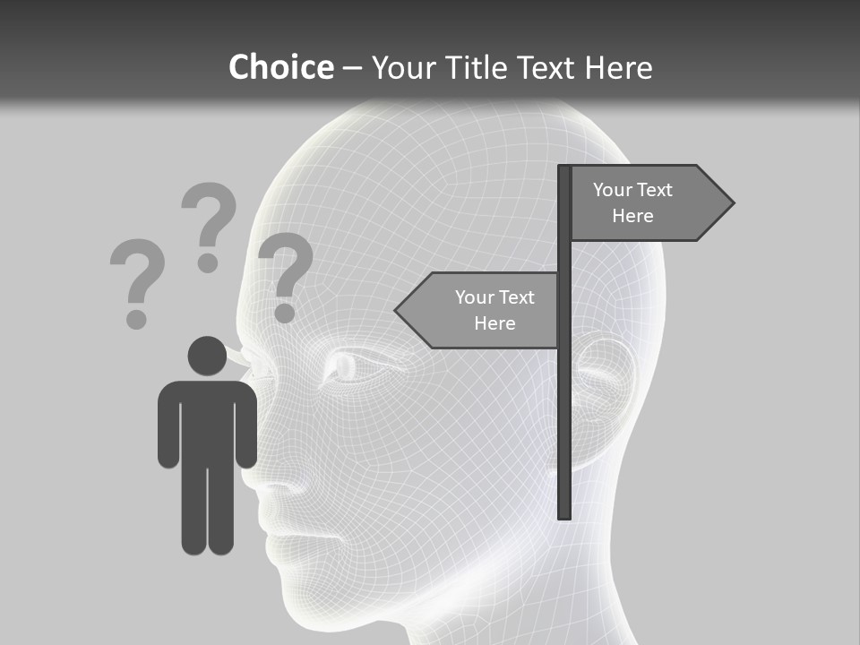 A 3D Image Of A Human Head With A Black Background PowerPoint Template