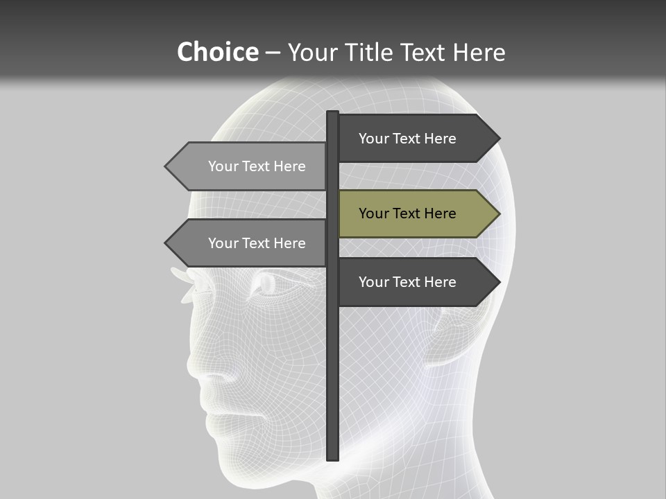 A 3D Image Of A Human Head With A Black Background PowerPoint Template