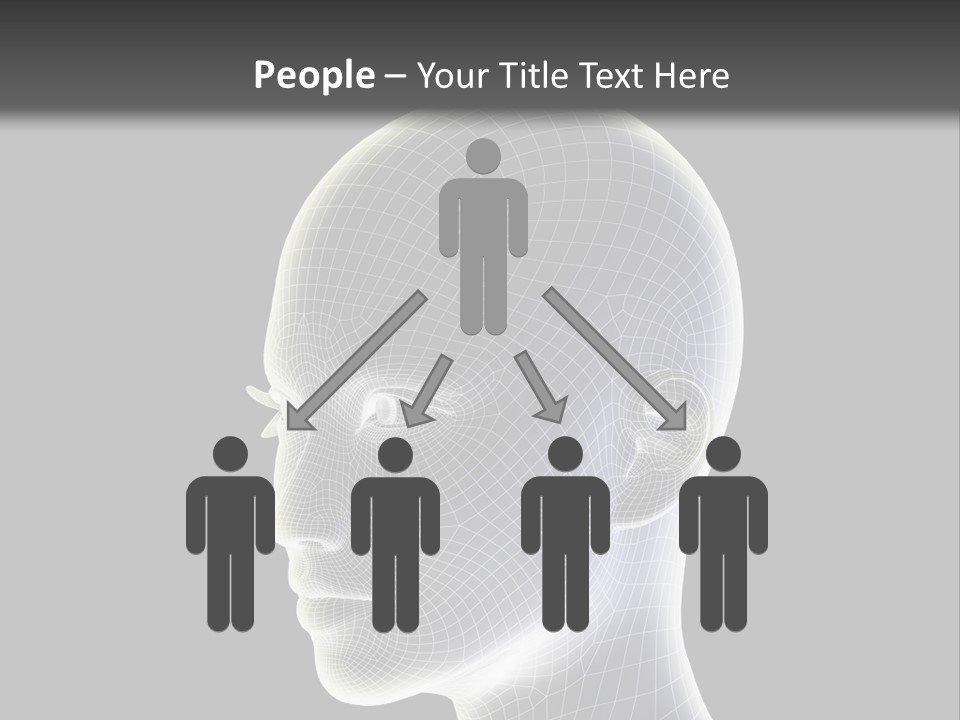 A 3D Image Of A Human Head With A Black Background PowerPoint Template