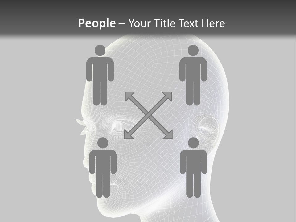 A 3D Image Of A Human Head With A Black Background PowerPoint Template