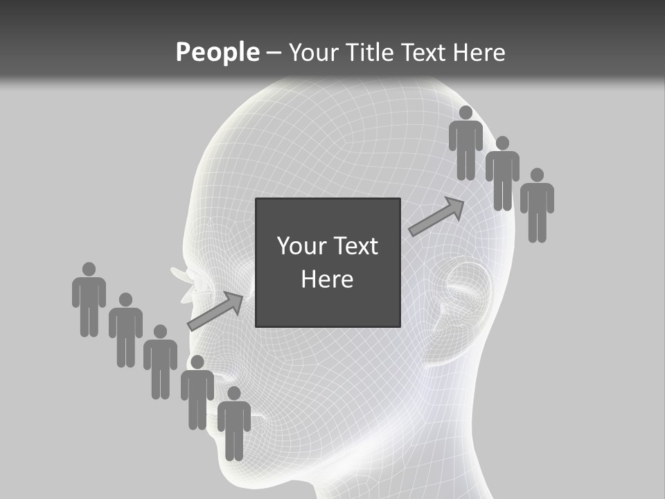 A 3D Image Of A Human Head With A Black Background PowerPoint Template