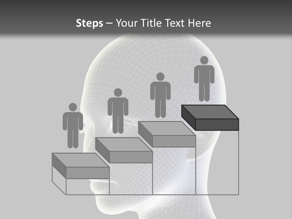 A 3D Image Of A Human Head With A Black Background PowerPoint Template