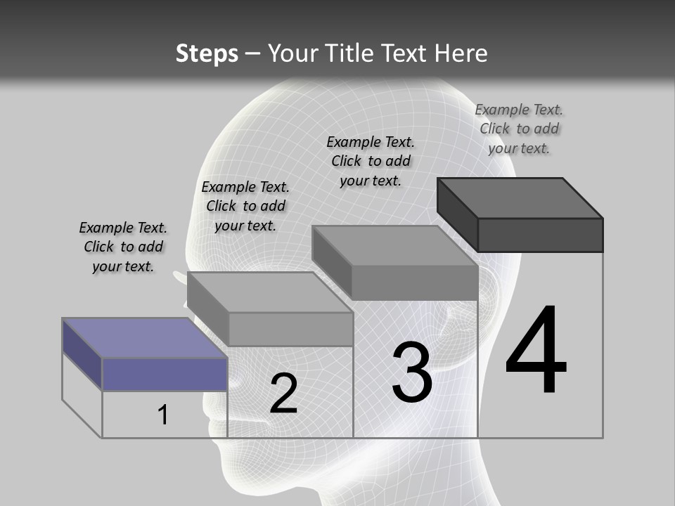 A 3D Image Of A Human Head With A Black Background PowerPoint Template