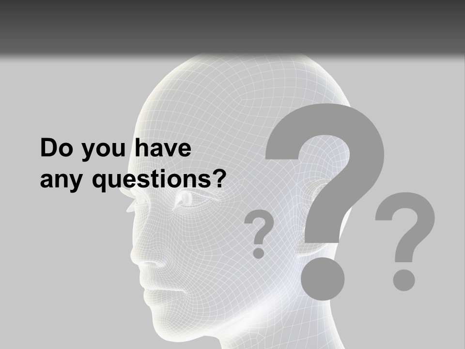 A 3D Image Of A Human Head With A Black Background PowerPoint Template