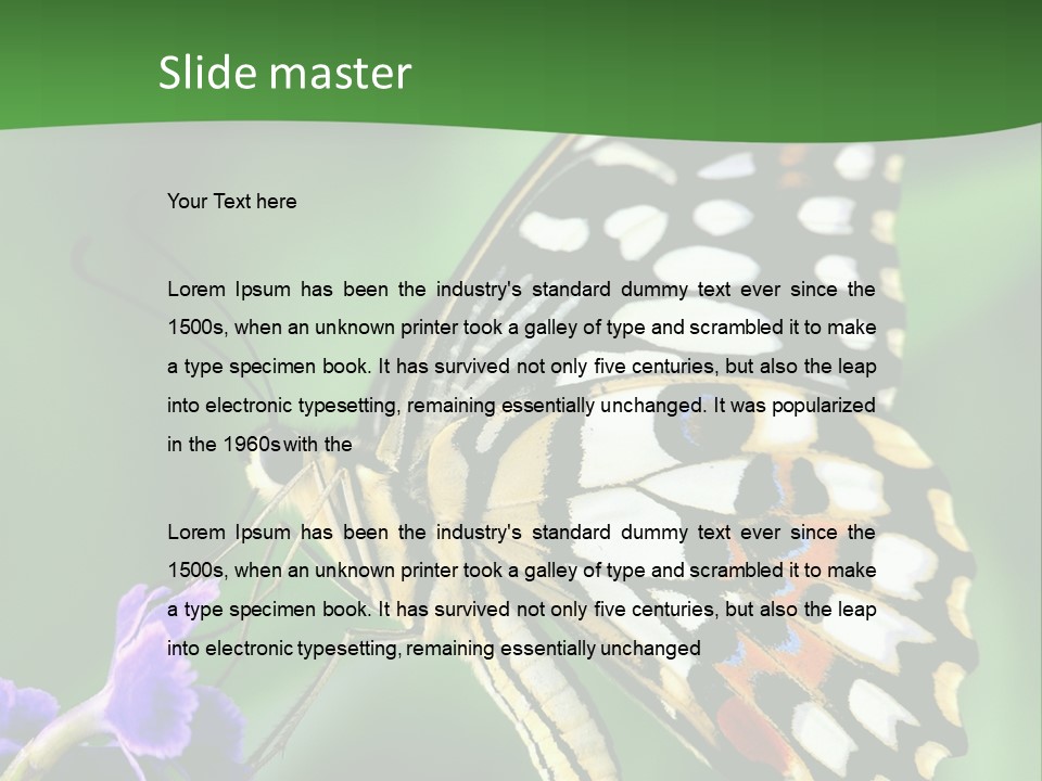 A Butterfly Sitting On Top Of A Purple Flower PowerPoint Template