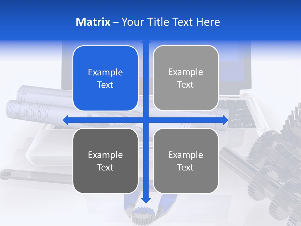 A Computer Screen With A Pen And A Model Of A House PowerPoint Template