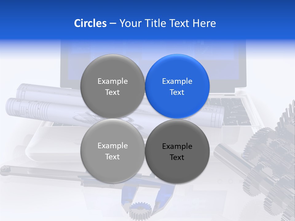 A Computer Screen With A Pen And A Model Of A House PowerPoint Template
