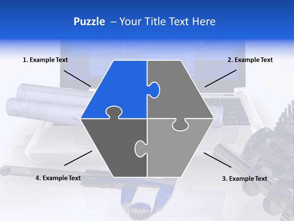 A Computer Screen With A Pen And A Model Of A House PowerPoint Template