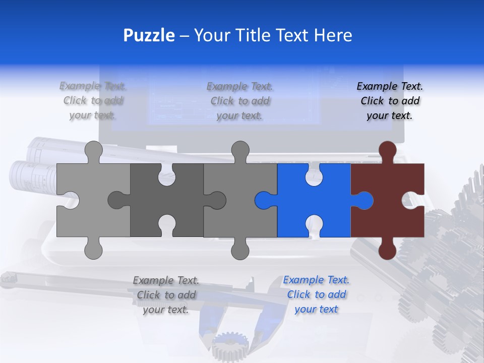 A Computer Screen With A Pen And A Model Of A House PowerPoint Template