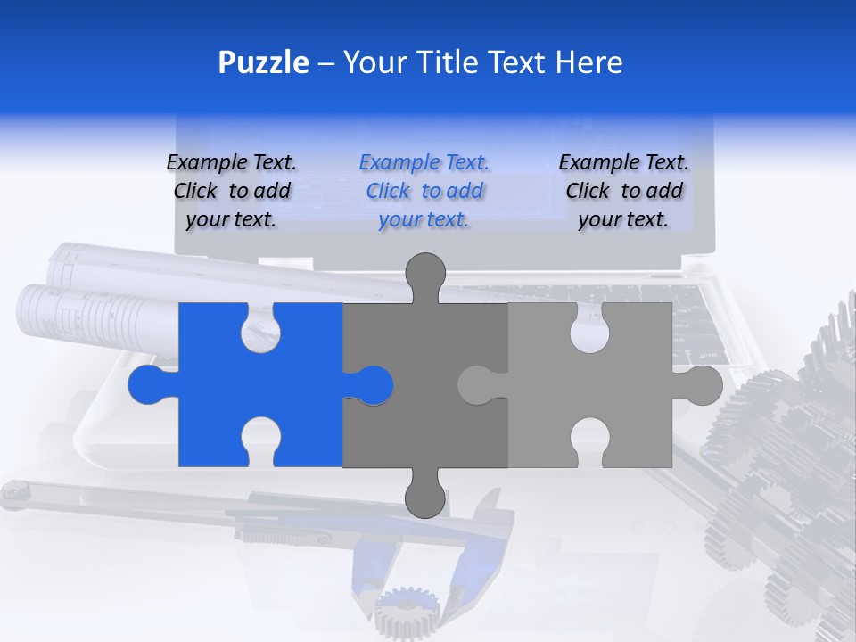 A Computer Screen With A Pen And A Model Of A House PowerPoint Template