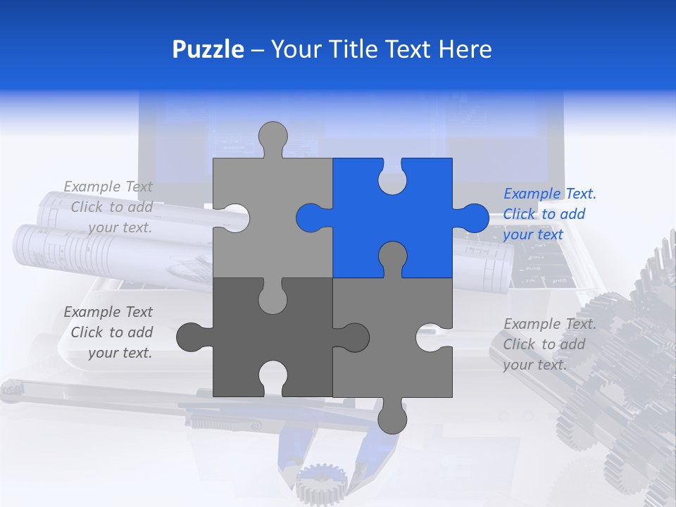 A Computer Screen With A Pen And A Model Of A House PowerPoint Template