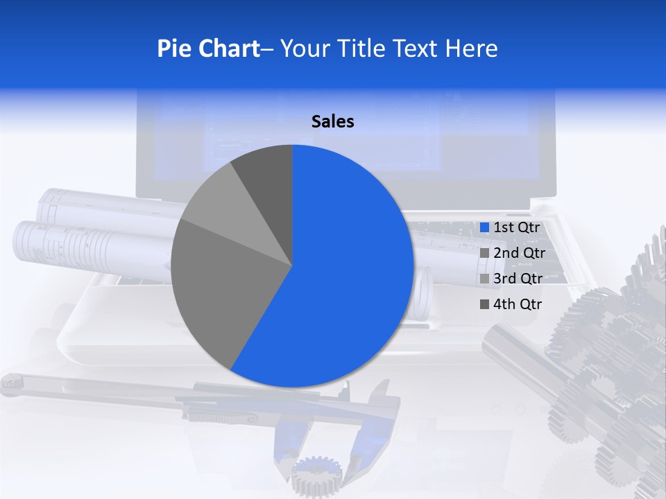 A Computer Screen With A Pen And A Model Of A House PowerPoint Template