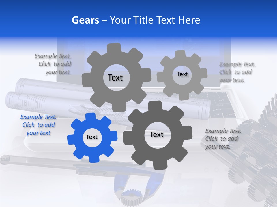 A Computer Screen With A Pen And A Model Of A House PowerPoint Template