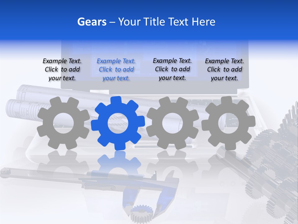 A Computer Screen With A Pen And A Model Of A House PowerPoint Template
