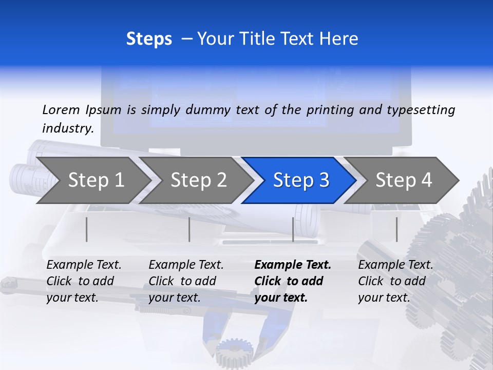A Computer Screen With A Pen And A Model Of A House PowerPoint Template