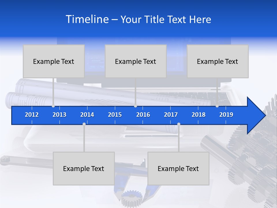 A Computer Screen With A Pen And A Model Of A House PowerPoint Template