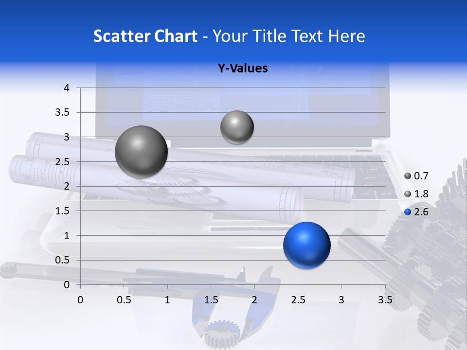 A Computer Screen With A Pen And A Model Of A House PowerPoint Template