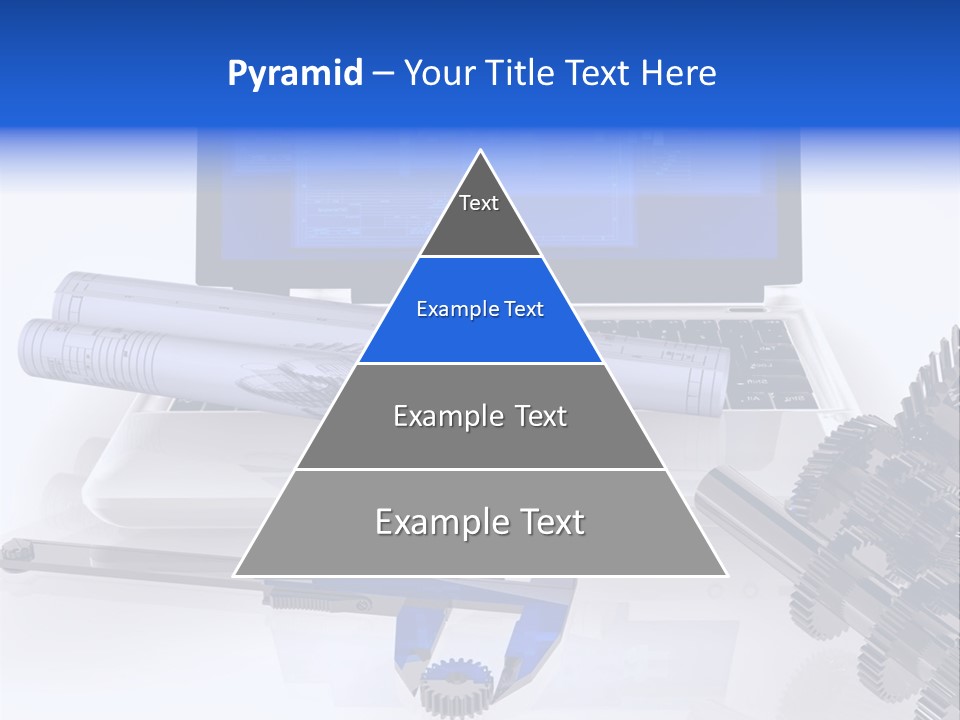 A Computer Screen With A Pen And A Model Of A House PowerPoint Template